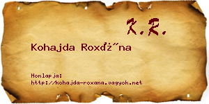 Kohajda Roxána névjegykártya
